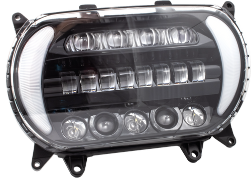 Letric Lighting Co Sharktooth LED w/ Turns - BLK/CHR Fltr `15-UP