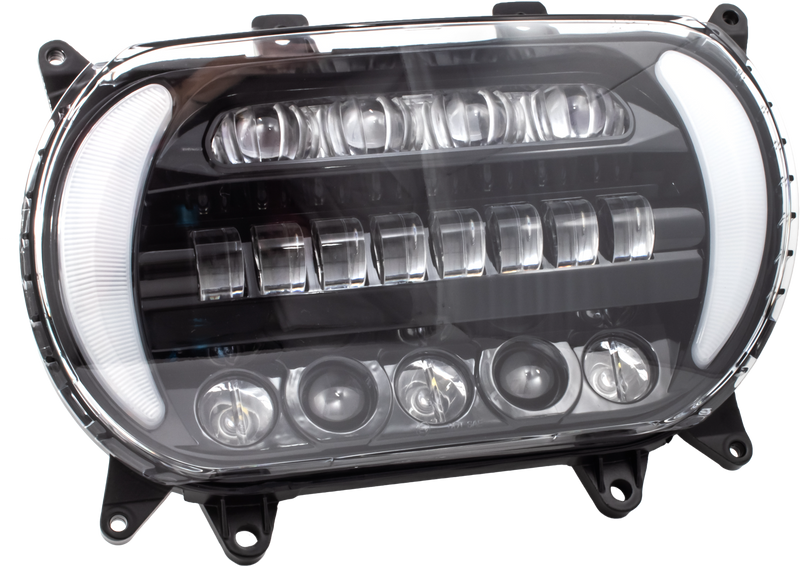 Letric Lighting Co Sharktooth LED w/ Turns - BLK/CHR Fltr `15-UP
