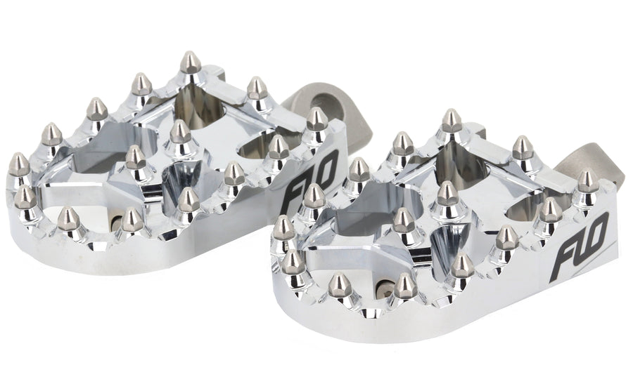 Flo Motorsports Moto Style Footpeg Set - Chrome 2"x3.125"