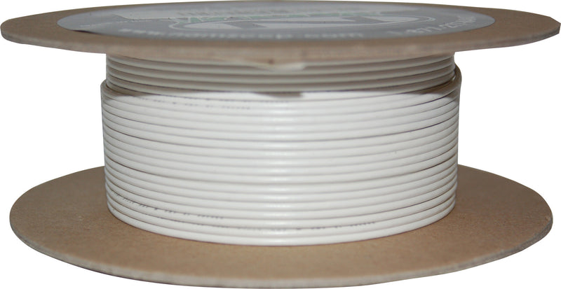 NAMZ Custom Cycle 100-Foot OEM Color Wire Spools - #18-Gauge White 100' Spool O…