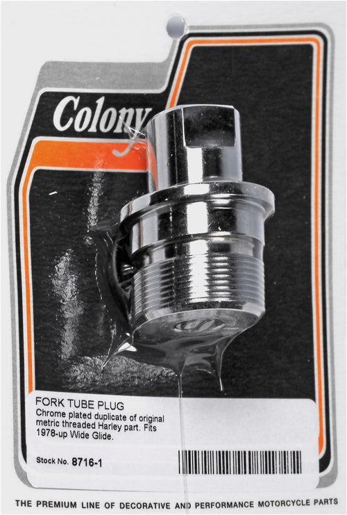 Colony Machine Fork Tube Plug - Wide Glide Wideglide 1978-2017