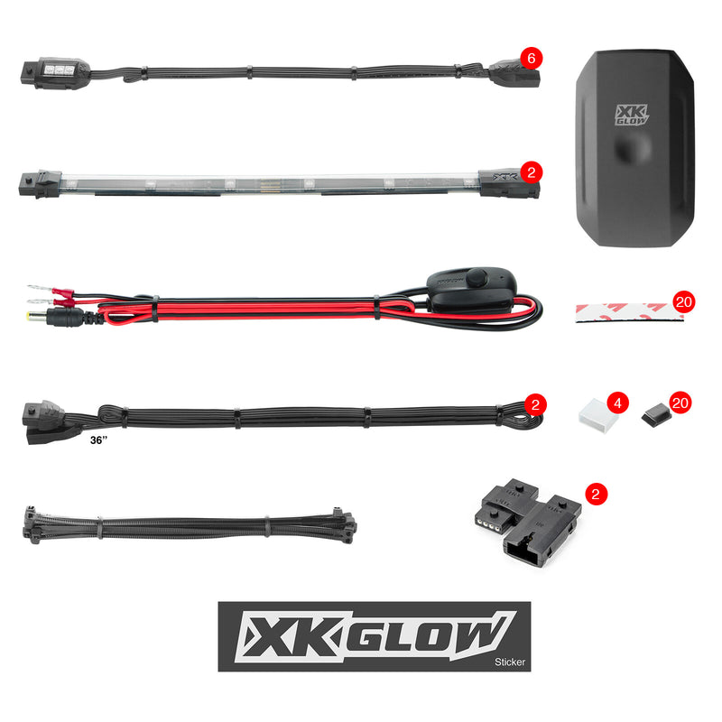 Xk Glow Chrome LED Accent Light Kit - APP KIT 8pc