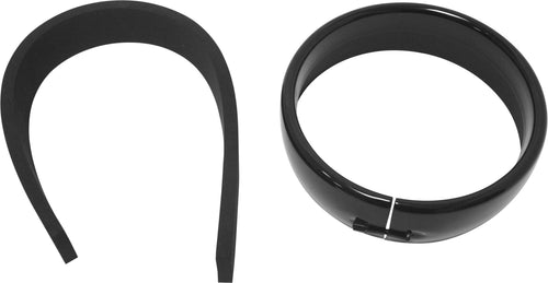 Harddrive Frenched Headlight Trim Ring - Black 5-3/4 Clamp Style