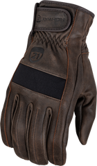 Highway 21 Jab Full Leather Gloves - Brown XL - Harley & Indian V-Twin