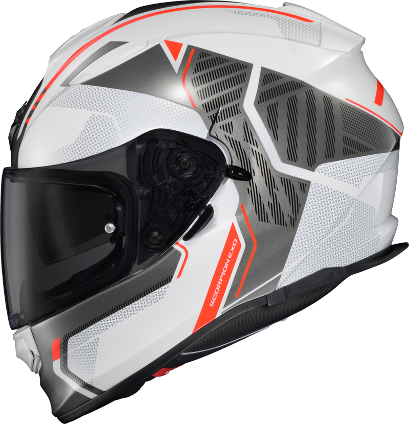 Scorpion EXO Ryzer Full-Face Helmet - Switch White/Grey 2x