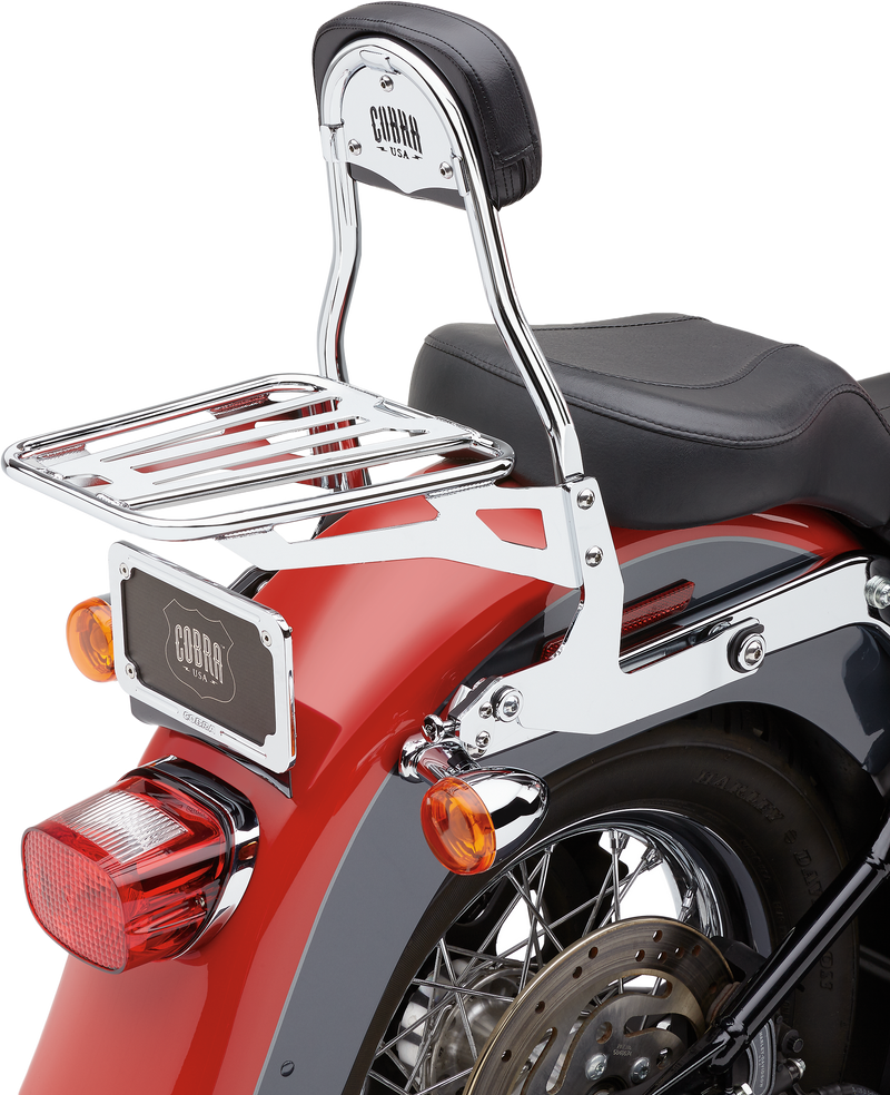 Cobra Detach backrest short - Round Chrome Softail 2000-2006