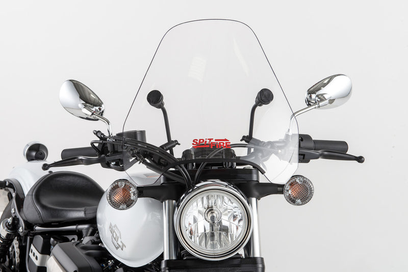 Slipstreamer S-06 Spitfire Windshield Clear W/Chrome Hardware - Harley & Indian V-Twin