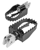 Burly Brand MX Style M8 Footpegs - Rider Footpegs Black — Harley-Davidson Street Glide, Softail Fat Boy 114, Road King Special (2017-2026)