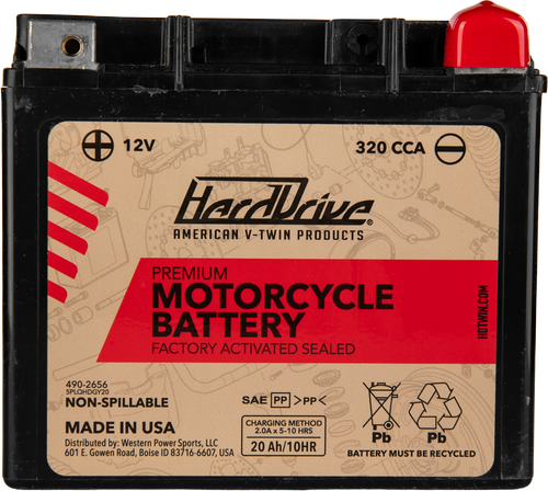 Harddrive Premium Factory Activated Battery - Gyz20h / Ytx20h CCA 320