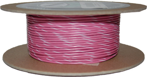 NAMZ Custom Cycle 100-Foot OEM Color Wire Spools - #18-Gauge Pink/White Stripe…