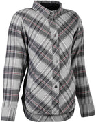 Highway 21 Rogue Flannel Pink/Grey XS Riding Shirt - Women's Harley & Indian V-Twin