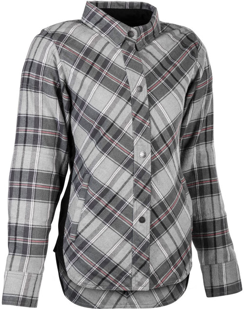 Highway 21 Rogue Flannel Pink/Grey XS Riding Shirt - Women's Harley & Indian V-Twin