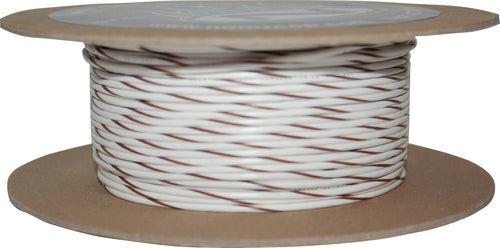 NAMZ Custom Cycle 100-Foot OEM Color Wire Spools - #18-Gauge White/Brown Stripe…