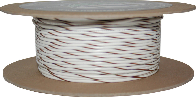 NAMZ Custom Cycle 100-Foot OEM Color Wire Spools - #18-Gauge White/Brown Stripe…