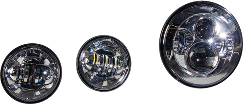 Harddrive LED Headlight/Passing Lamp Set - Chrome