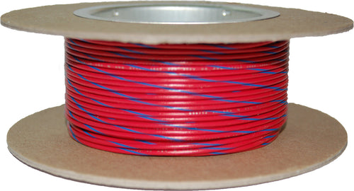 NAMZ Custom Cycle 100-Foot OEM Color Wire Spools - #18-Gauge RED/Blue Stripe 10…