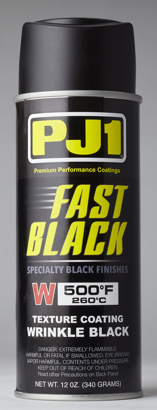PJ1 11oz Aerosol Fast Black Paint - Wrinkle Texture Finish 12oz