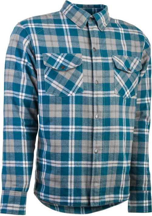 Highway 21 Marksman Flannel Grey/Blue XL - Reinforced Riding Shirt