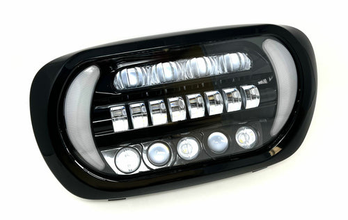 Letric Lighting Co Sharktooth LED w/ Turns - Headlight `2000-2013 Fltr