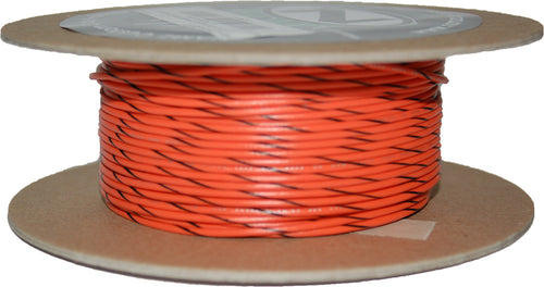 NAMZ Custom Cycle 100-Foot OEM Color Wire Spools - #18-Gauge Orange/Black Strip…