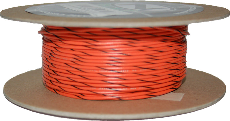 NAMZ Custom Cycle 100-Foot OEM Color Wire Spools - #18-Gauge Orange/Black Strip…