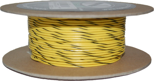 NAMZ Custom Cycle 100-Foot OEM Color Wire Spools - (yellow/Black Stripe)