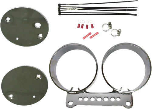 Harddrive Dual Gauge Mount Bracket Kit - Chrome