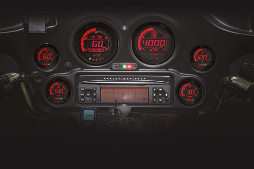 Koso Digital Harley Gauge Cluster - Black Bezel 2004-2013 Flht AND Fltr