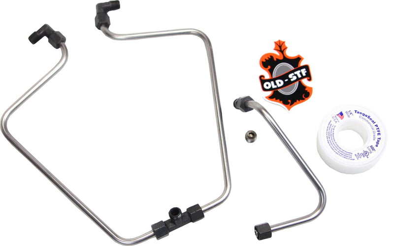Old Stf Rocker Box Split Oil Line - Stainless/Black Rocker BOX Split OIL Line