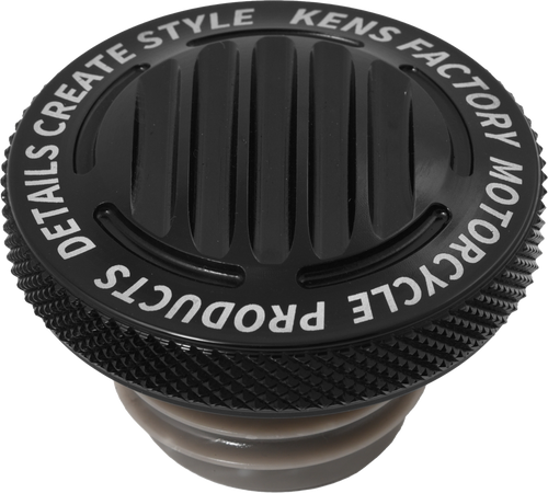 Kens Factory NX LVL Gas Caps - CAP Finned Black Rachet Screw RH