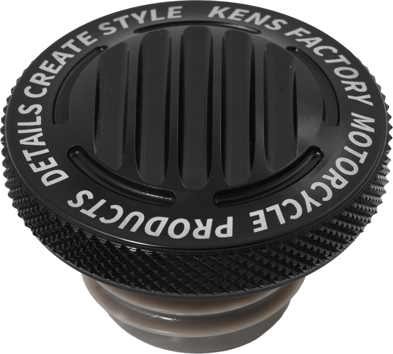 Kens Factory NX LVL Gas Caps - CAP Finned Black Rachet Screw RH
