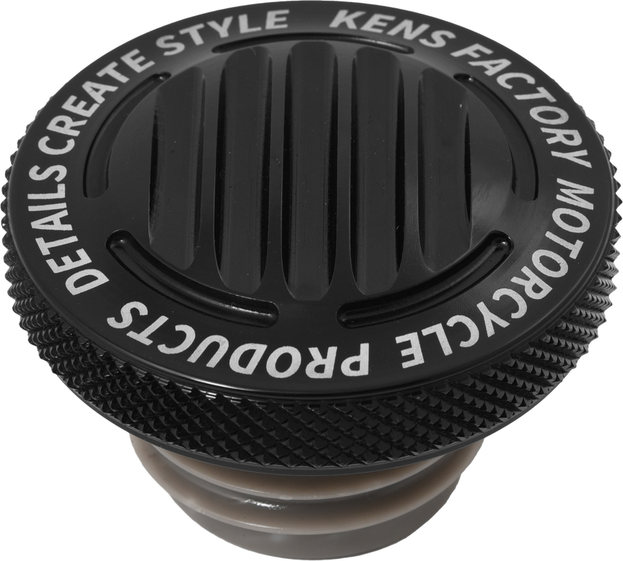 Kens Factory NX LVL Gas Caps - CAP Finned Black Rachet Screw RH