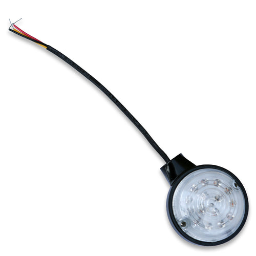 Burly Brand Bar Mount LED Turn Signals - Signal Clear /Amber Front Black PR