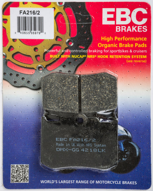 EBC Standard Brake Pads - Fa216/2 Aftermarket Caliper Brake PAD