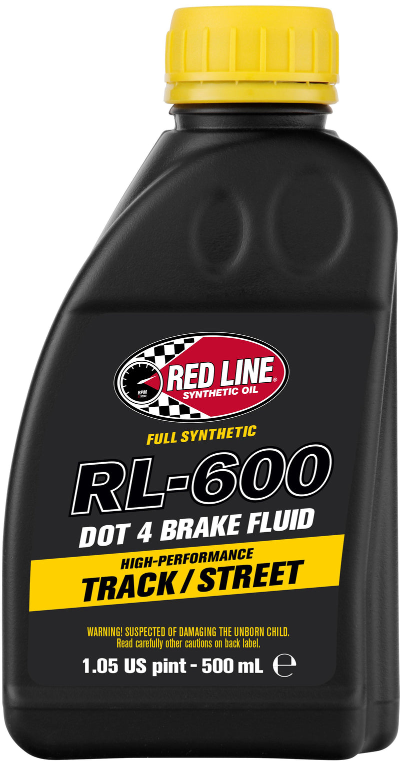 Red Line RL-600 DOT 4 SYN Track/Street Brake Fluid - 500ml 6/Case