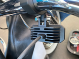 Cyron Aux Driving Lights White/Amber Pair - 1.25" & 1.5" Bar Mount Harley & Indian V-Twin