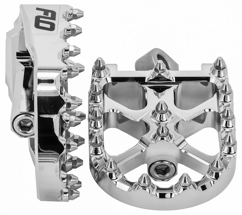 Flo Motorsports BMX Style Footpegs - Chrome