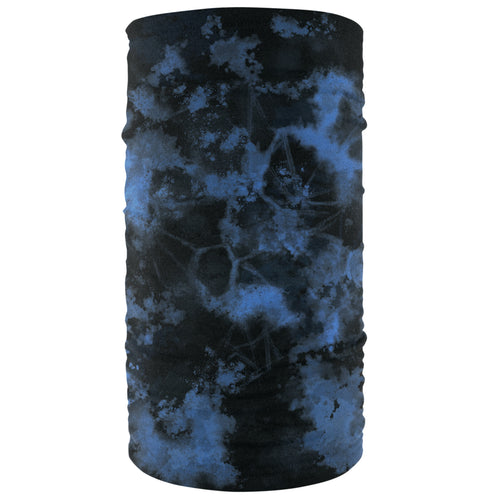 Zan Fleece Lined Motley Tube - Black & Blue TIE DYE