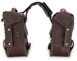 Burly Brand Throwover Saddlebags - Dark Oak Harley & Indian V-Twin
