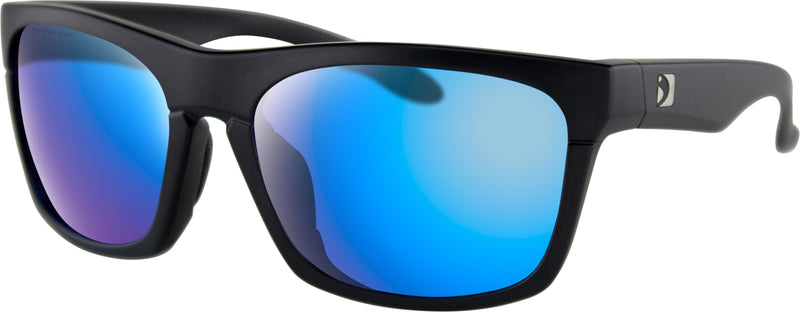 Bobster Route Sunglasses - Matte Black W/PUR HD/Light Blue Revo Mirr