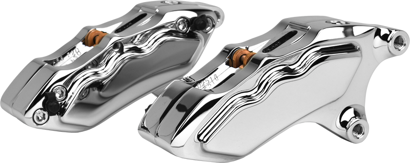 Hawg Halters Inc 6 Piston Caliper Kits - Pist Front Dual Caliper KIT Chrome FOR…