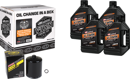Maxima V-Twin Quick Change Oil Filter Kit - EVO Mineral Black Filter