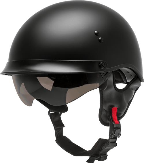 GMAX HH-65 Full Dressed Helmet - Half Helmet Full Dressed Matte Black XL