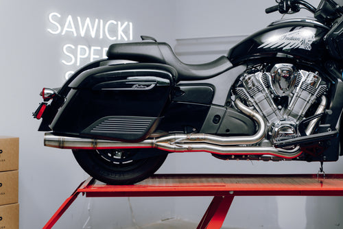 Sawicki Indian Challenger Full Length Cannon Exhaust - Brushed SS