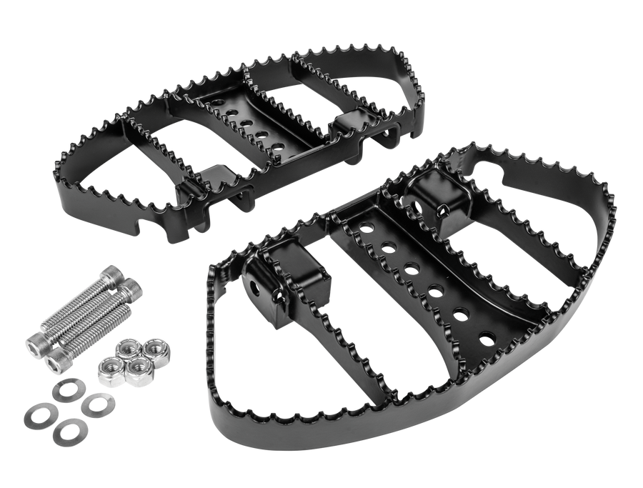 Burly Brand MX Style Floorboards - Passenger Boards Black FLT