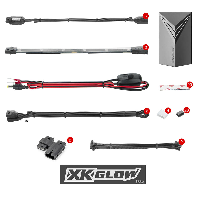 Xk Glow Multi-color Motorcycle LED Accent Light Kit w/Remote Key Fob - 8pc 7 Co…