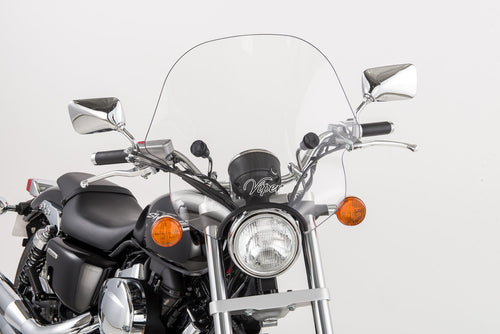 Slipstreamer S-10 Viper Clear Windshield - Quick Release for Harley & Indian V-Twin