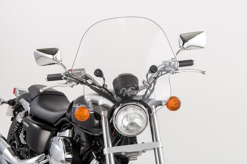 Slipstreamer S-10 Viper Clear Windshield - Quick Release for Harley & Indian V-Twin