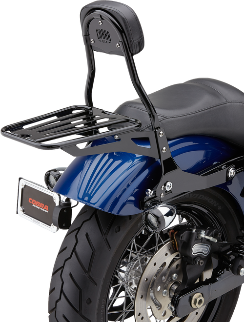 Cobra Detach backrest short - Round Black Dyna 2006-2017