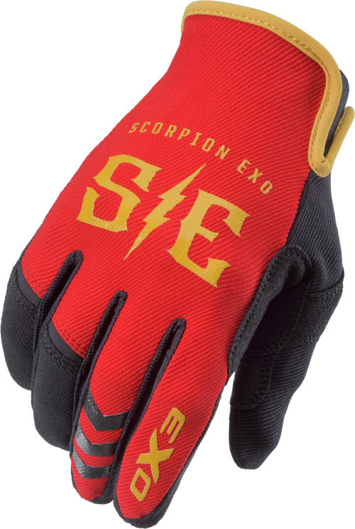 Scorpion EXO Air-Stretch Gloves - Charge RED/Gold 2x
